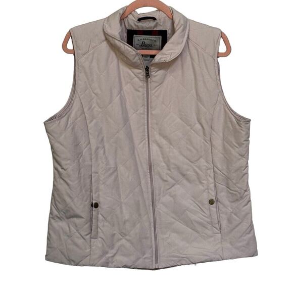 GH Bass & Co Women’s Quilted Vest XL Light Powder Pink Full Zip Pockets - Picture 1 of 6